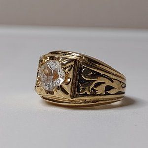 Size 6.5 Electroplated Ring With Clear Stone